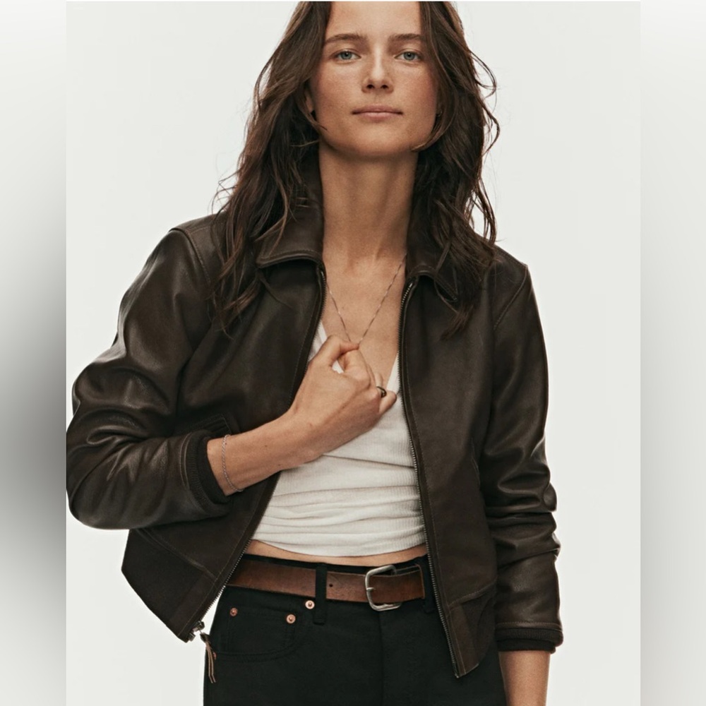Buck Mason HERITAGE LEATHER BOMBER XS